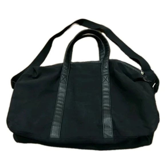 Ralph Lauren Black Duffle Bag w/ Silver Polo Horse Logo Gym/ Travel /Work (NWOT) - Picture 3 of 11